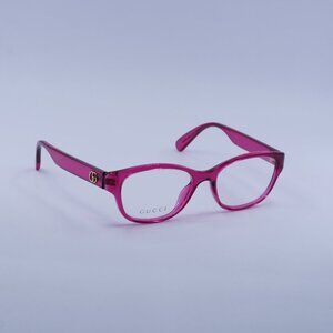 Gucci GG0717O 008 Eyeglasses Transparent Pink 51mm Rectangle Frame